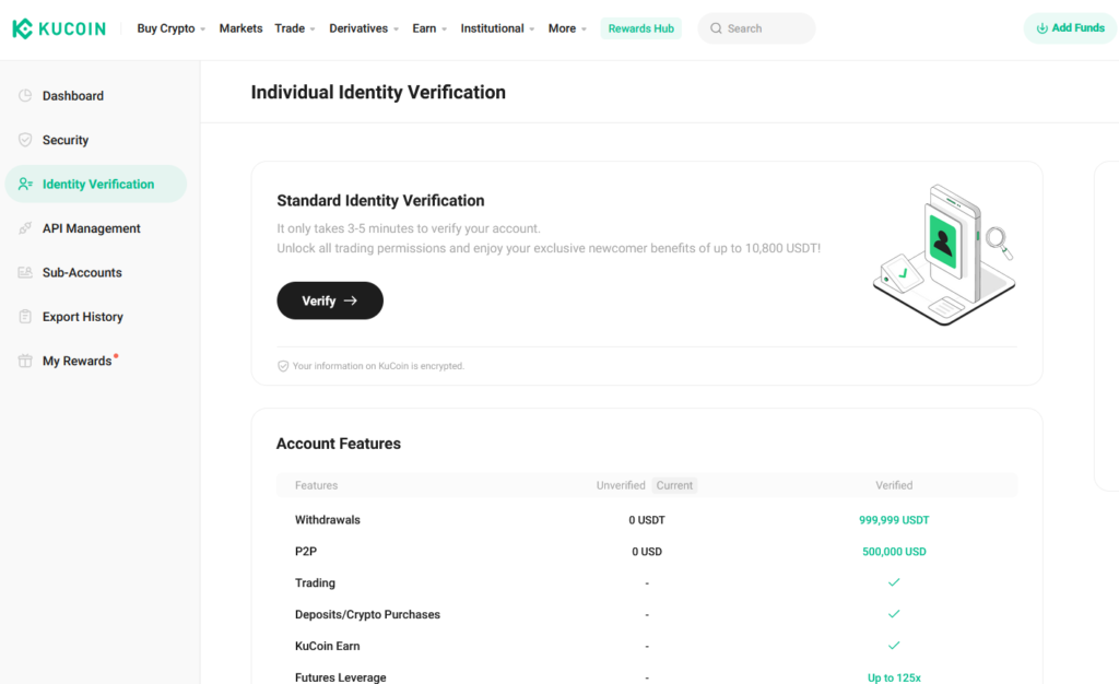 تاكيد الهوية في منصة كوكوين kucoin