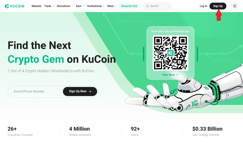 صفحة منصة كوكوين kucoin